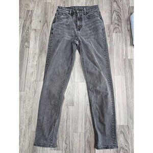(3/$35)‎ American Eagle Jeans Womens 00 Gray Mom Jean Stretch High Rise Tapered